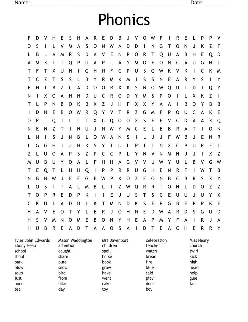 Phonics Word Search