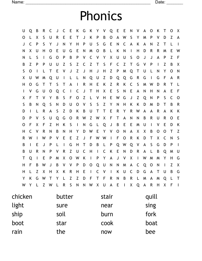 Phonics Word Search