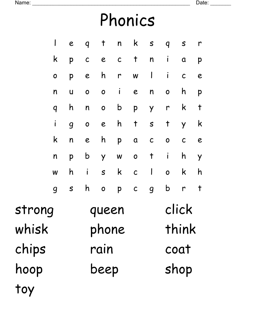 Phonics Word Search