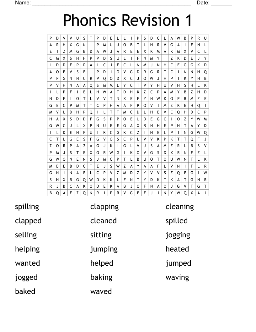 Phonics Revision 1 Word Search