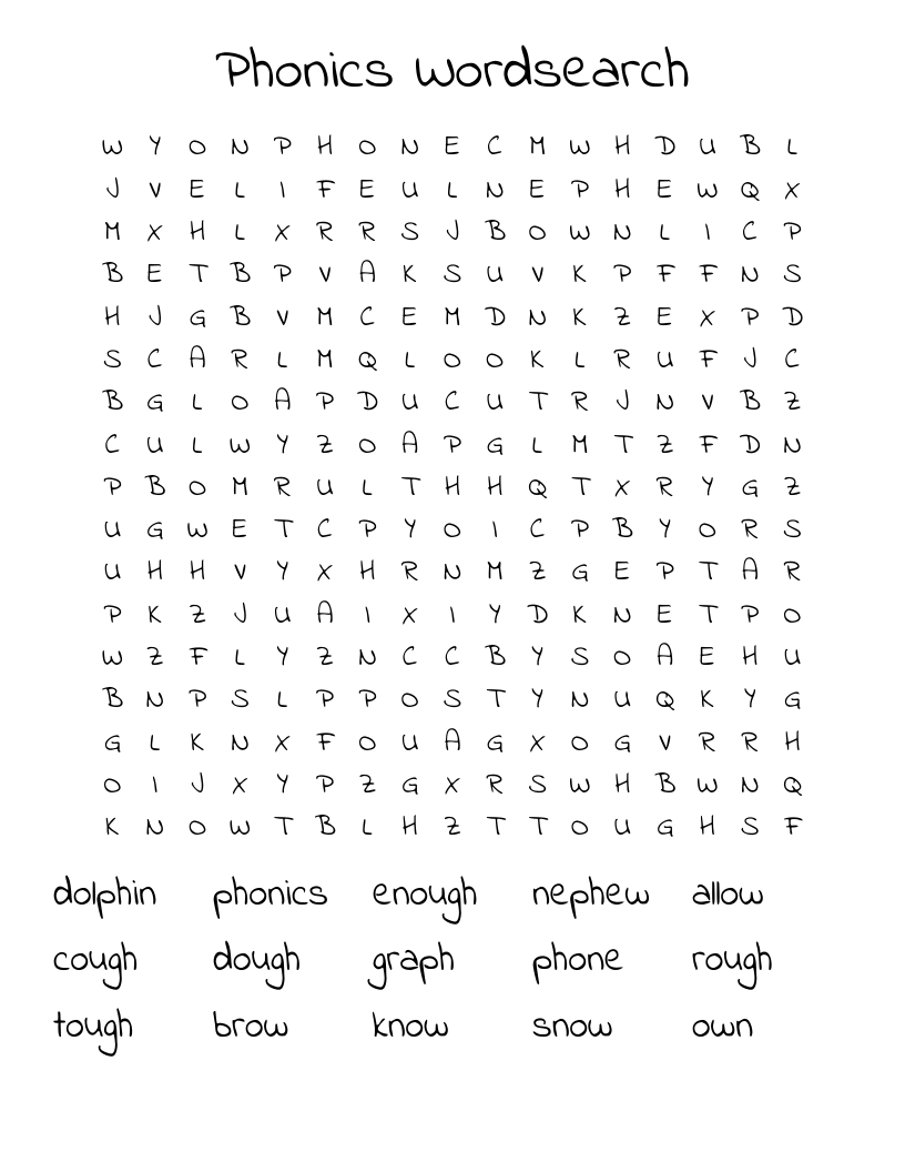 Phonics Wordsearch