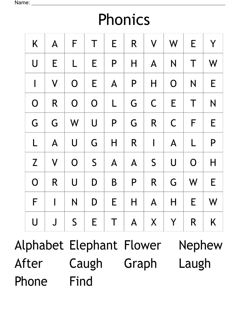 Phonics  Word Search
