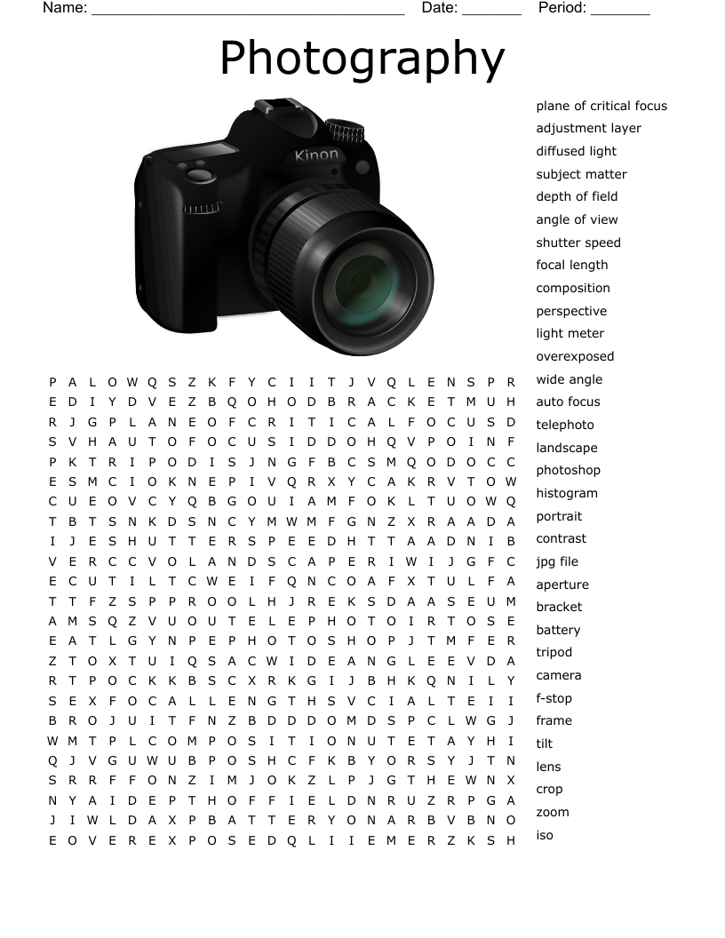 Photography  Word Search