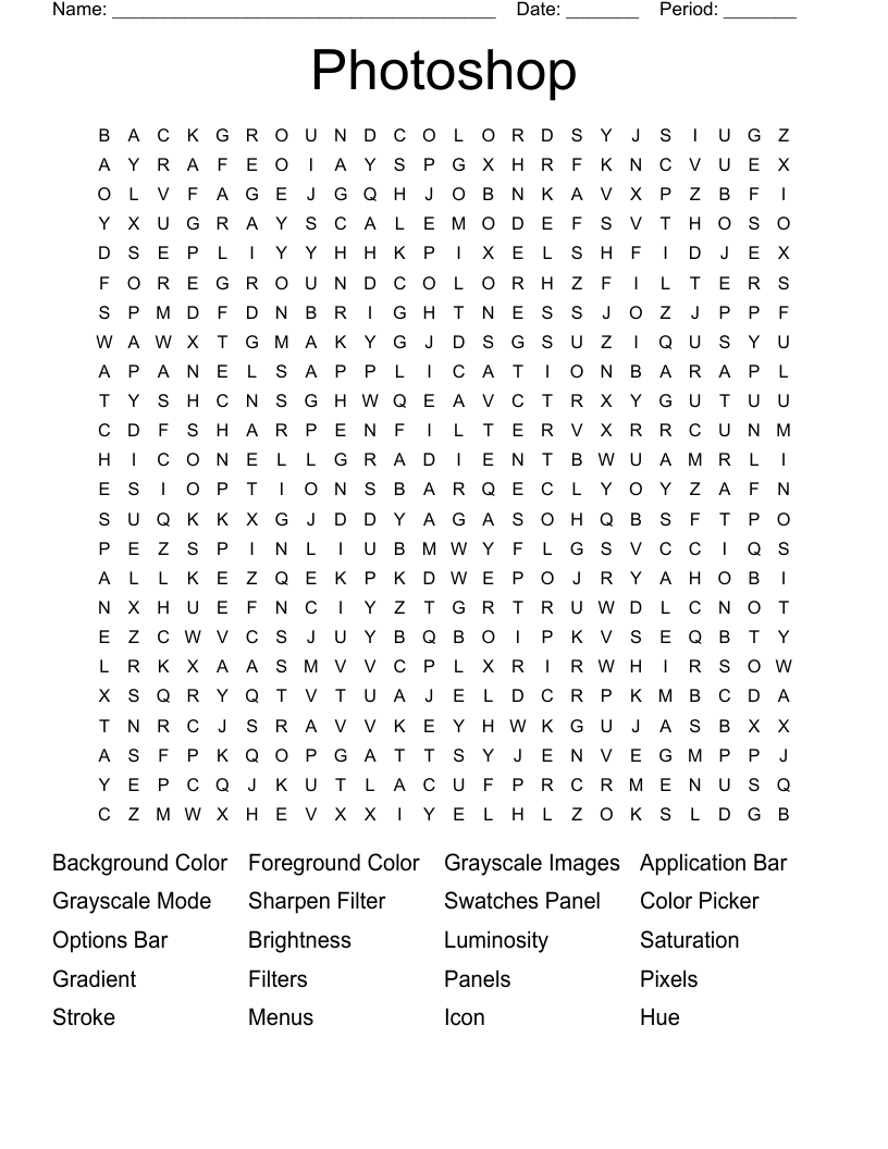 Photoshop Word Search