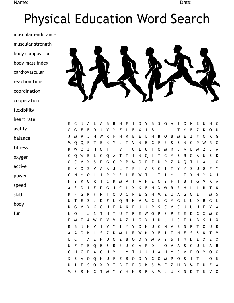 Physical Education Word Search
