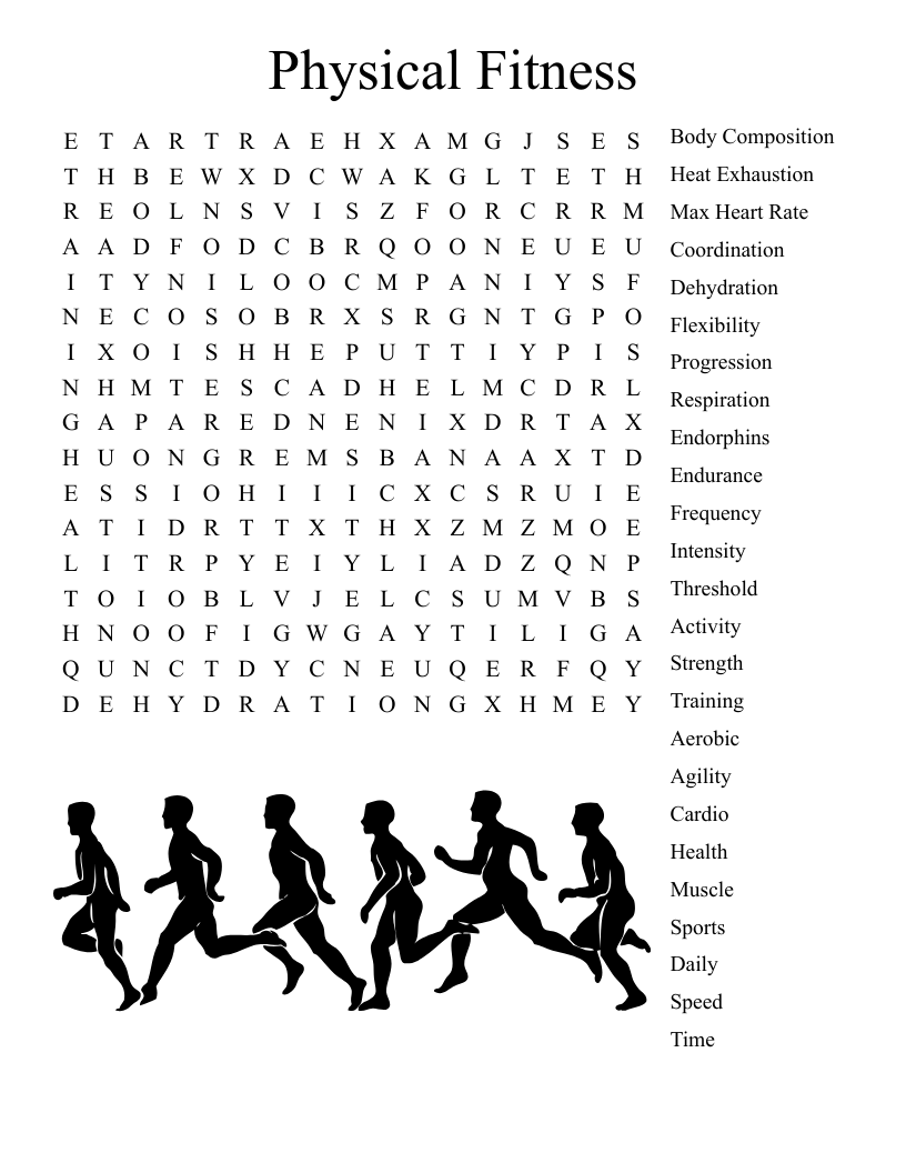 Physical Fitness Word Search