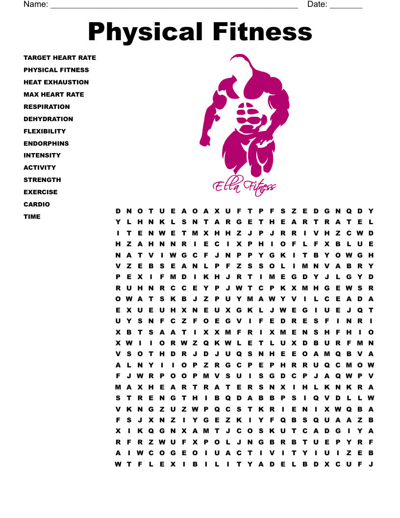Physical Fitness Word Search