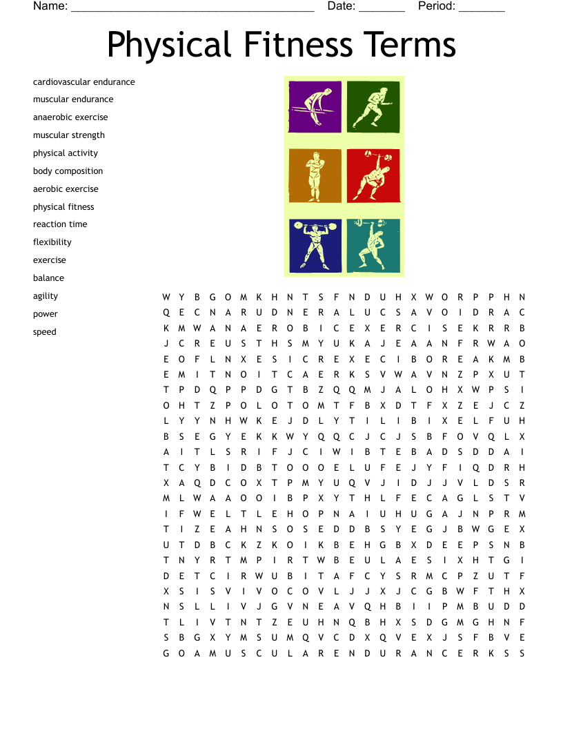 Physical Fitness Terms Word Search