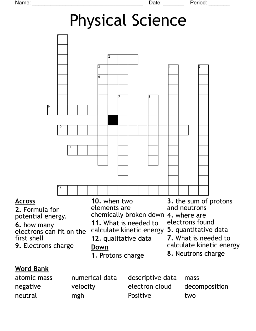 Physical Science Crossword