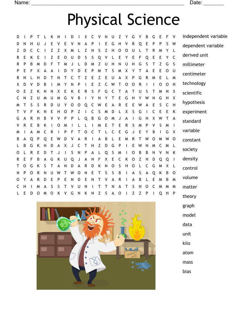 Physical Science Word Search