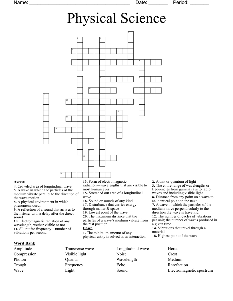 Physical Science Crossword