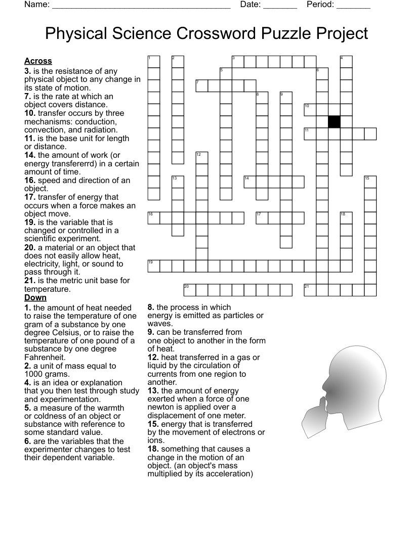Physical Science Crossword Puzzle Project 