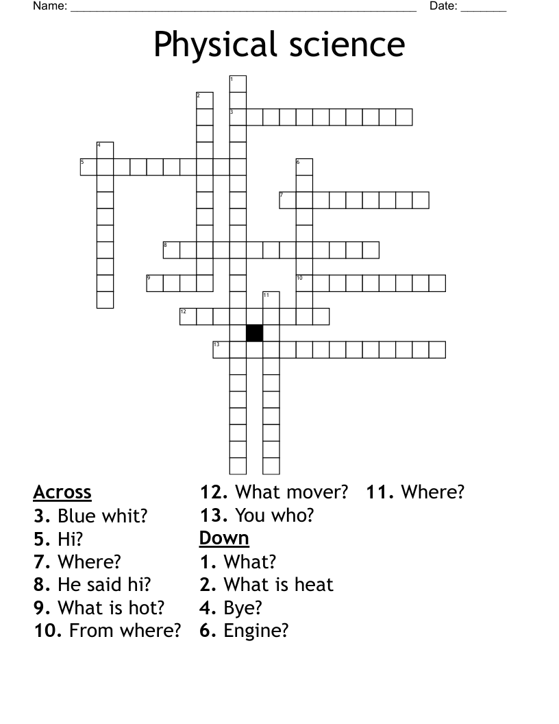 Physical science Crossword