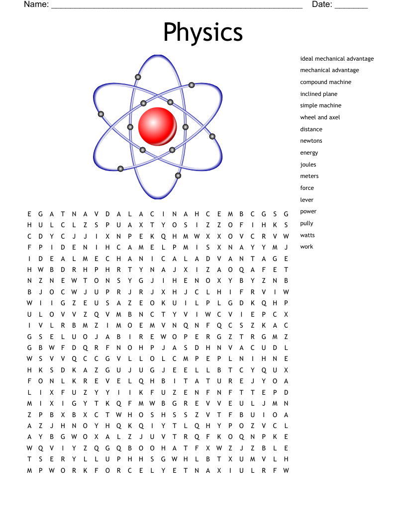 Physics Word Search