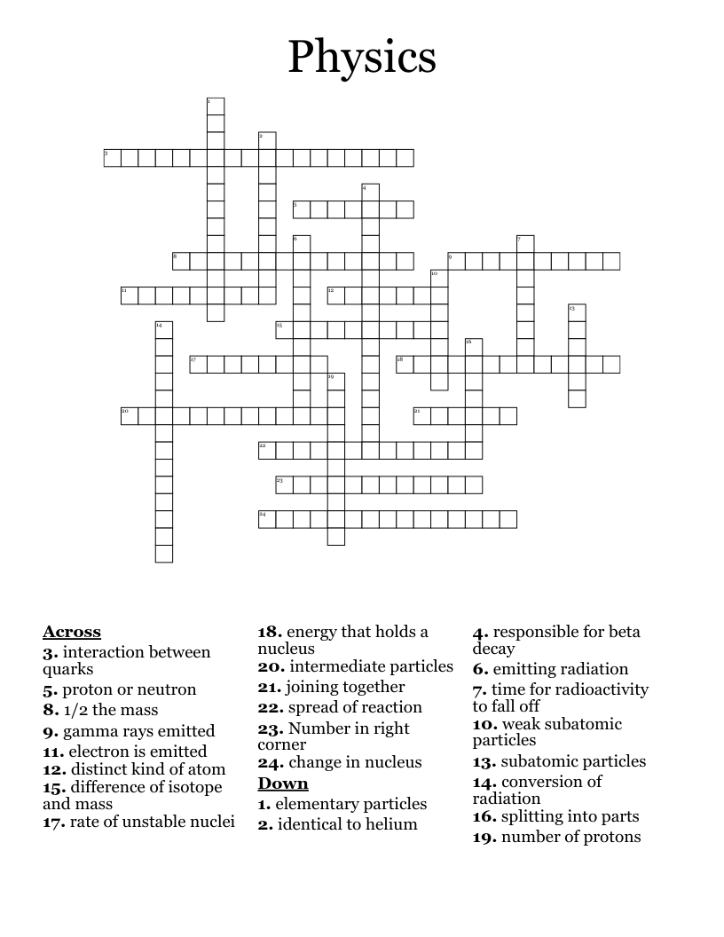 Physics Crossword