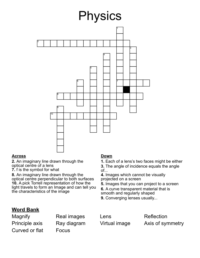 Physics Crossword