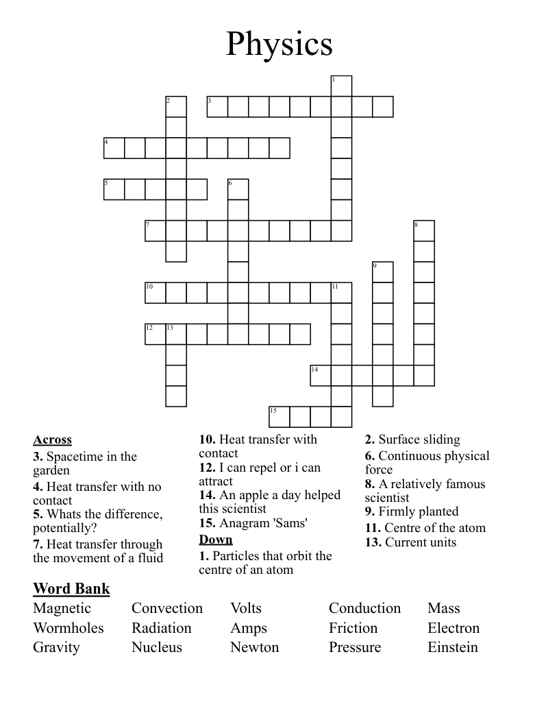 Physics Crossword