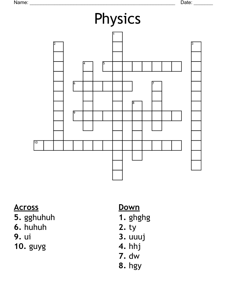 Physics Crossword