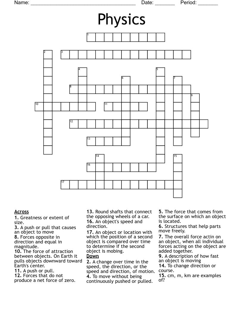 Physics Crossword