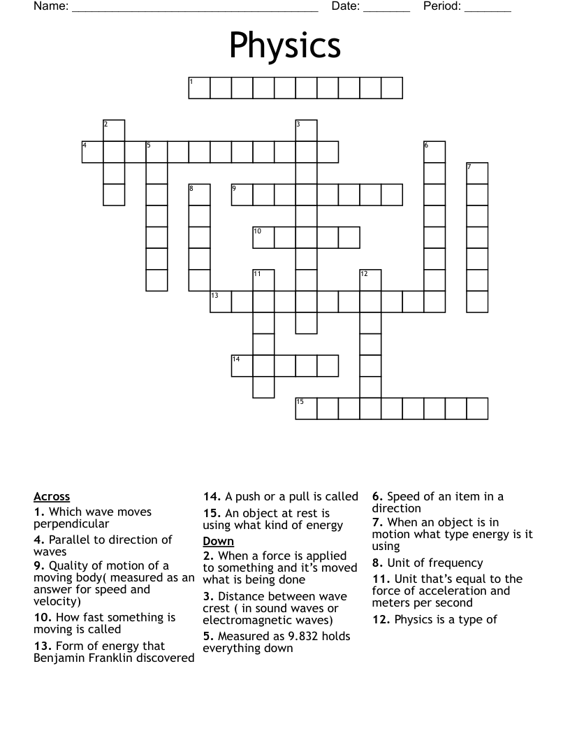 Physics Crossword