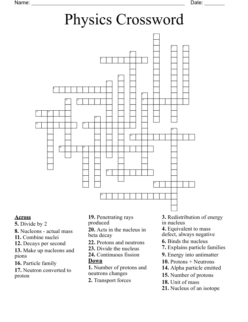 Physics Crossword