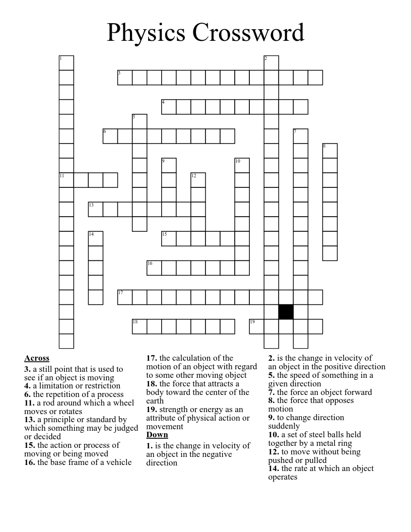 Physics Crossword
