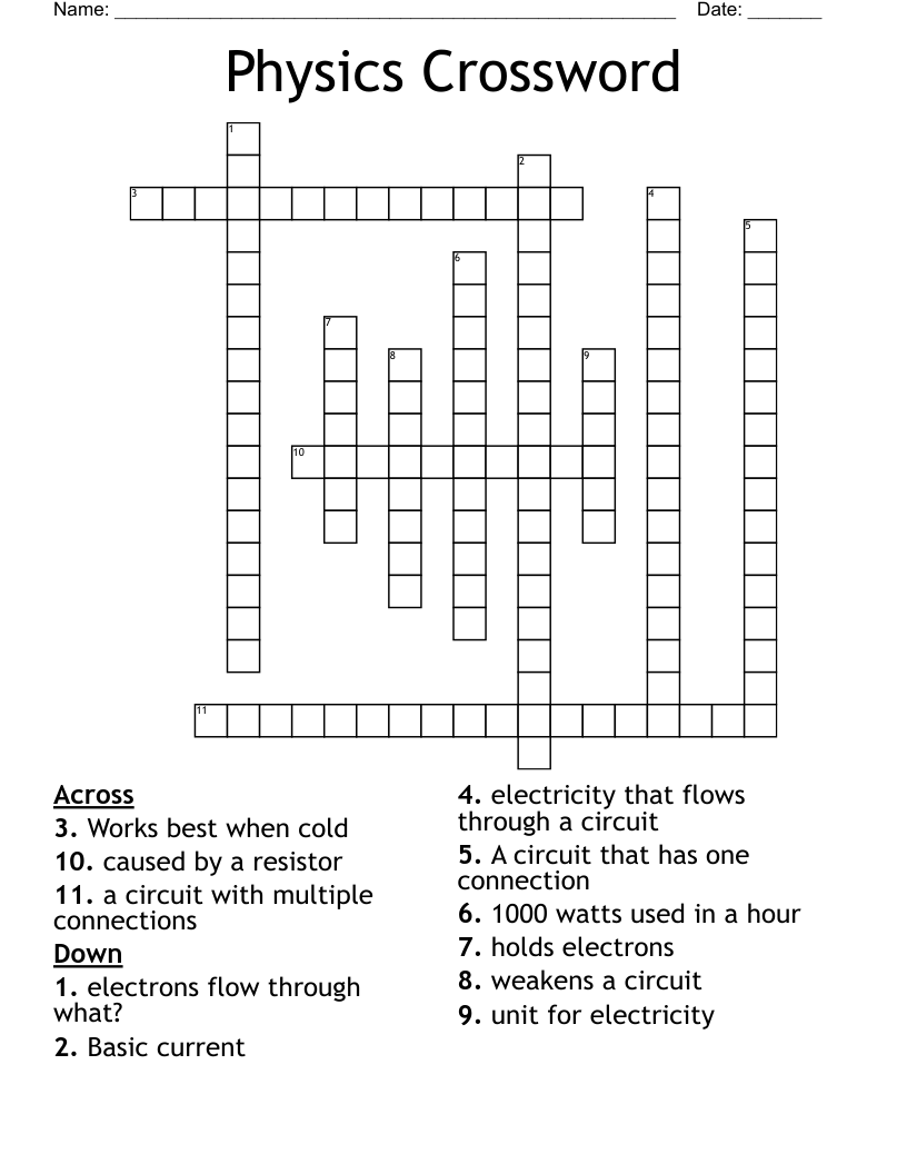 Physics Crossword