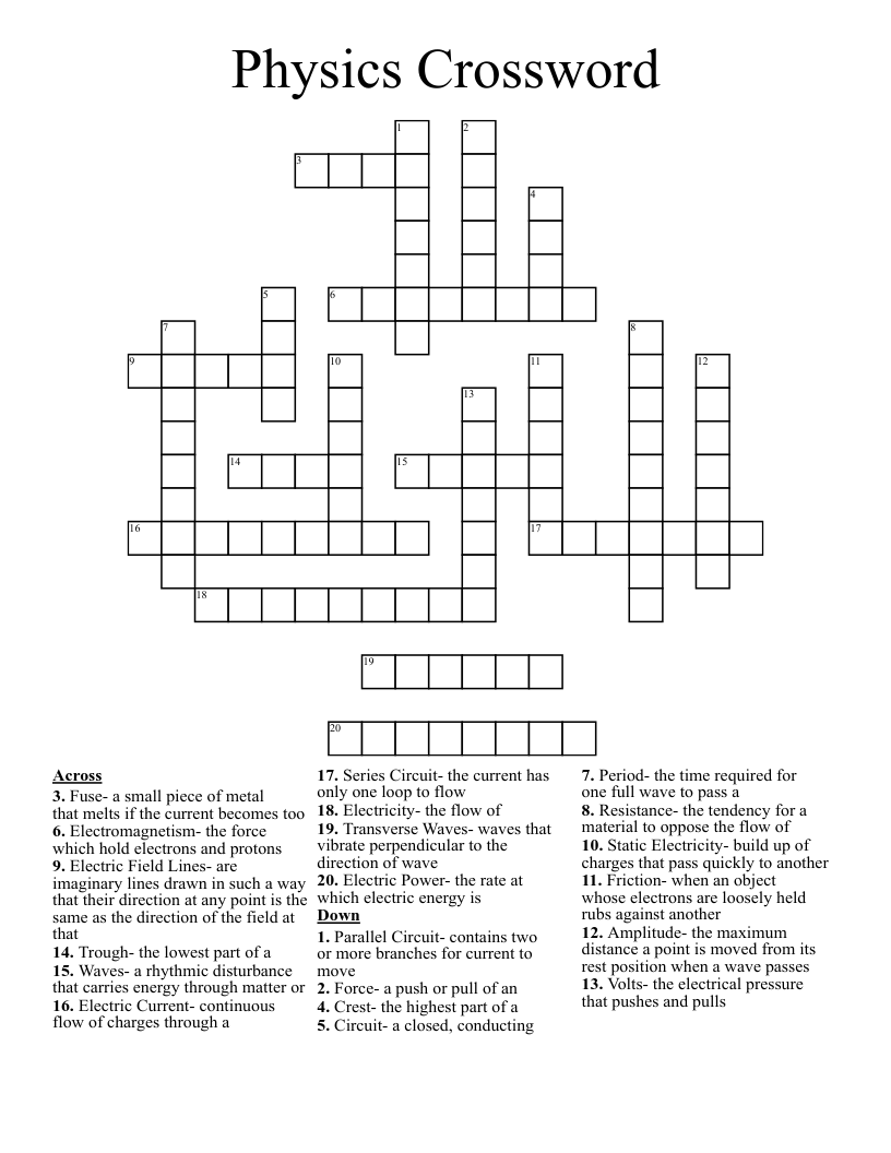 Physics Crossword