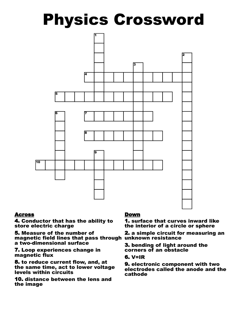Physics Crossword