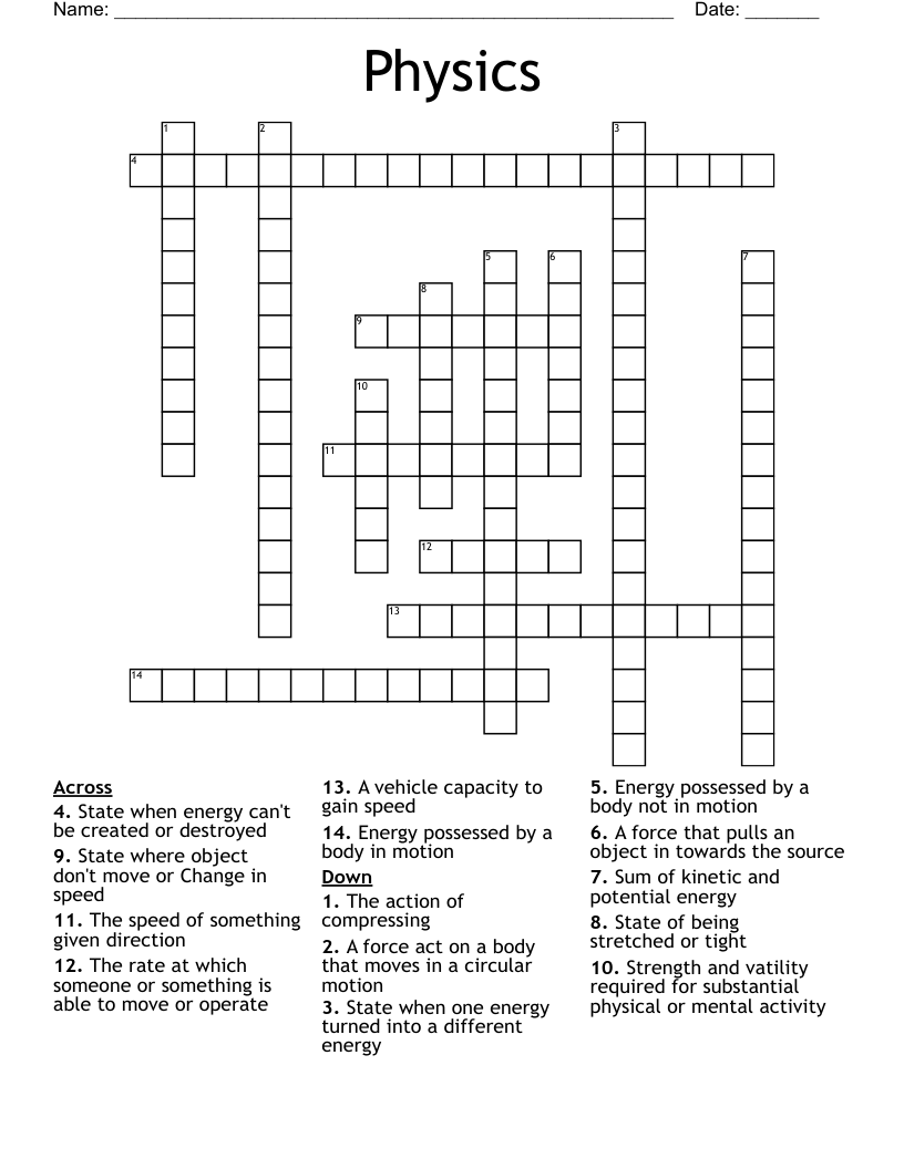 Physics  Crossword