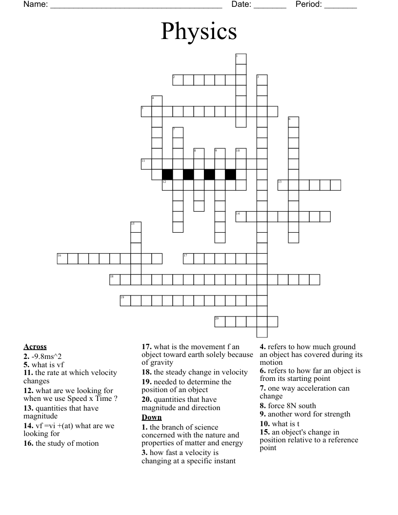 Physics  Crossword