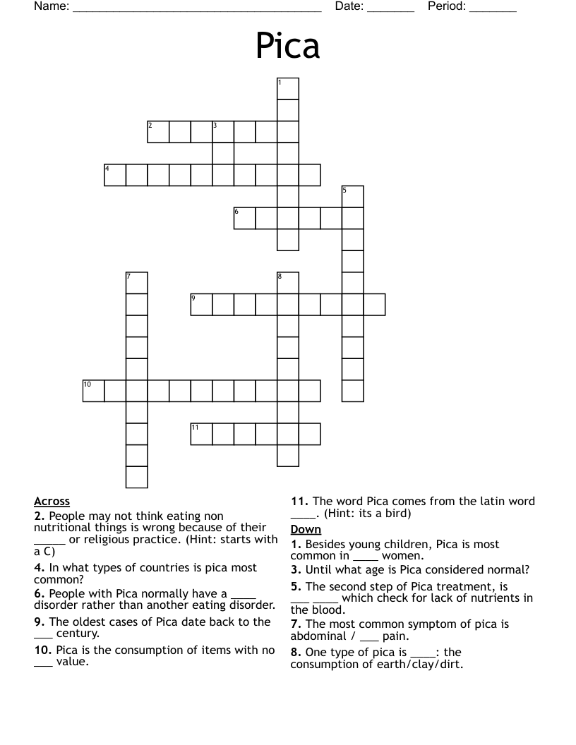 Pica Crossword