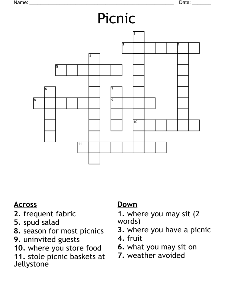 Picnic Crossword