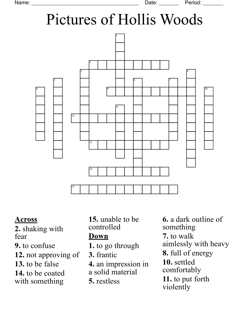 Pictures of Hollis Woods Crossword