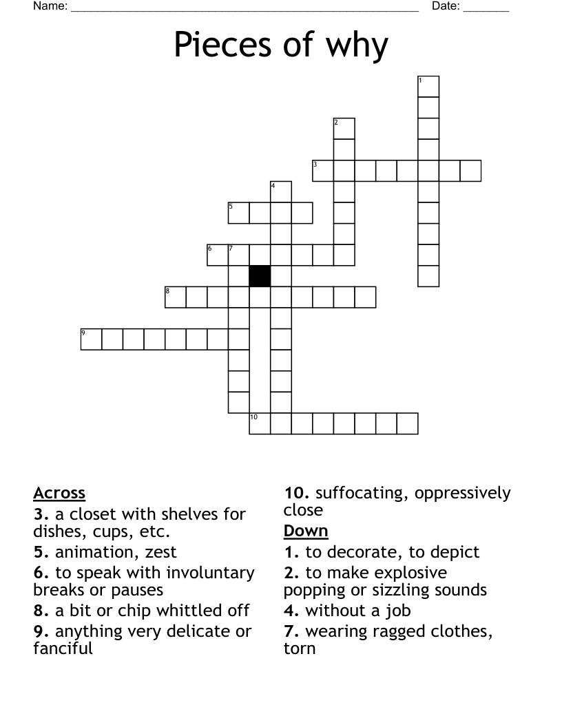 Pieces of why  Crossword