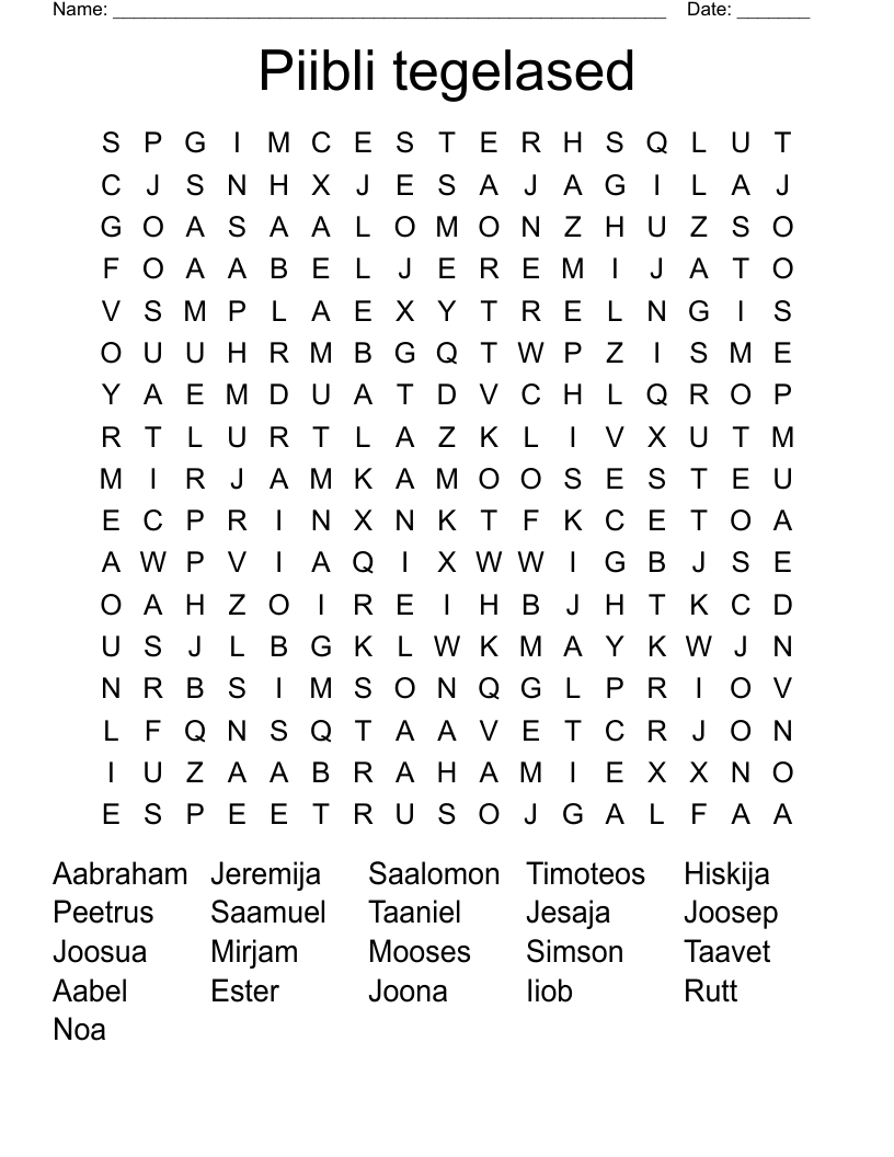 Piibli tegelased Word Search
