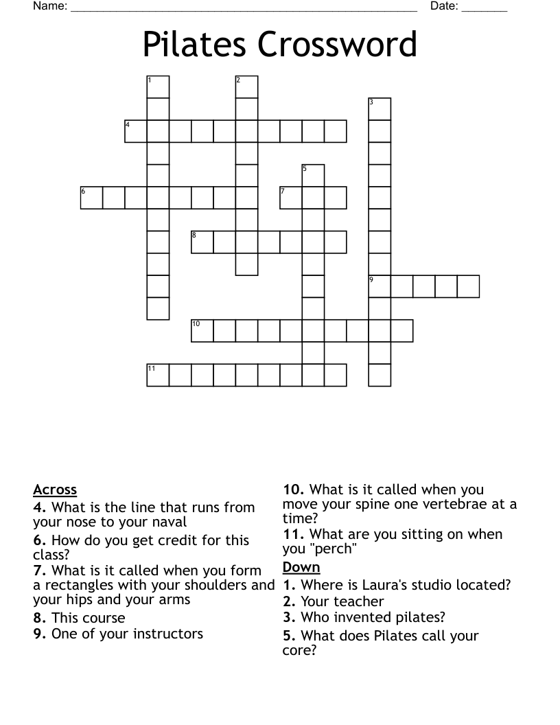 Pilates Crossword