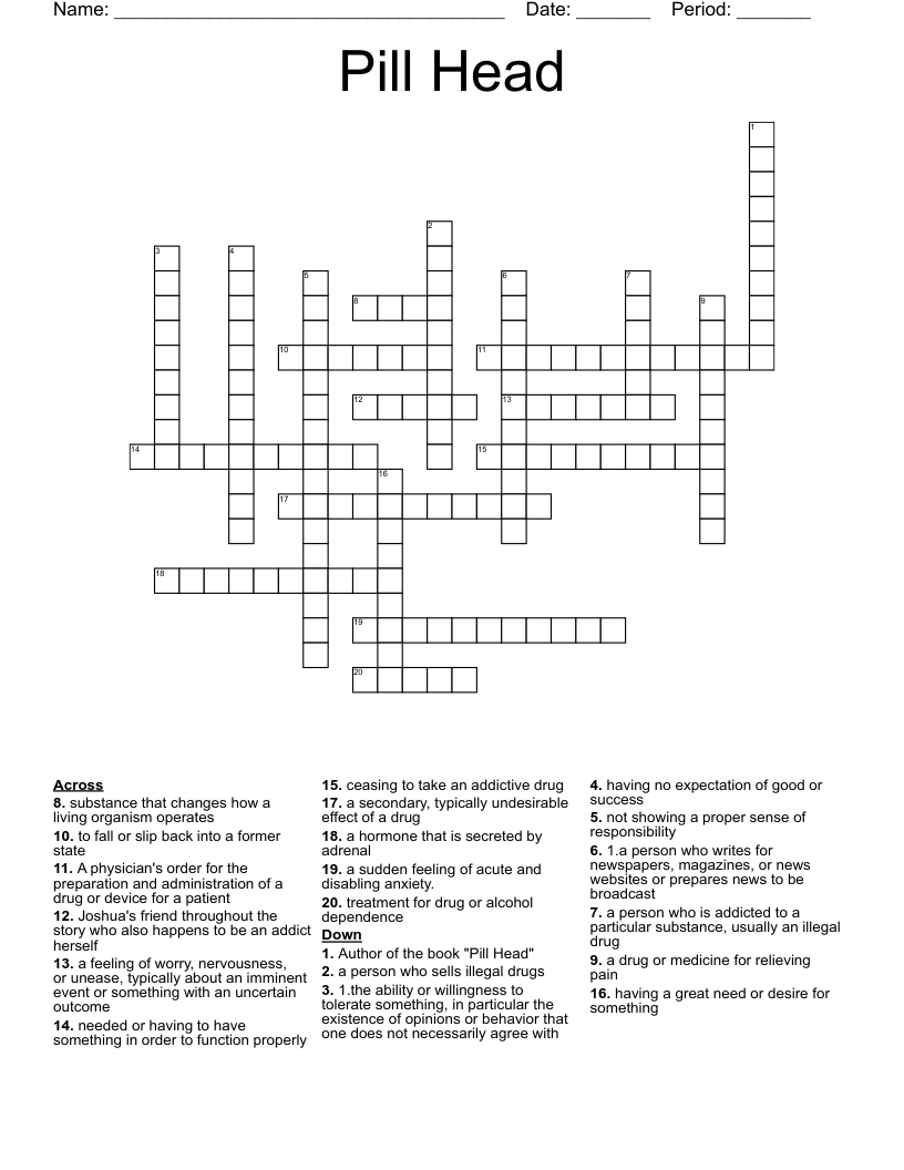 Pill Head Crossword