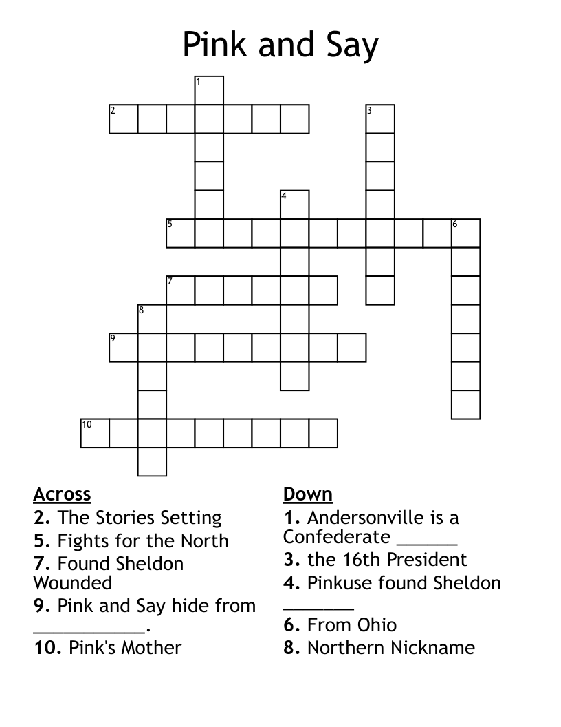 Pink and Say Crossword