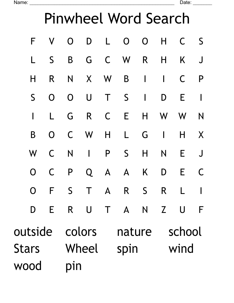Pinwheel Word Search