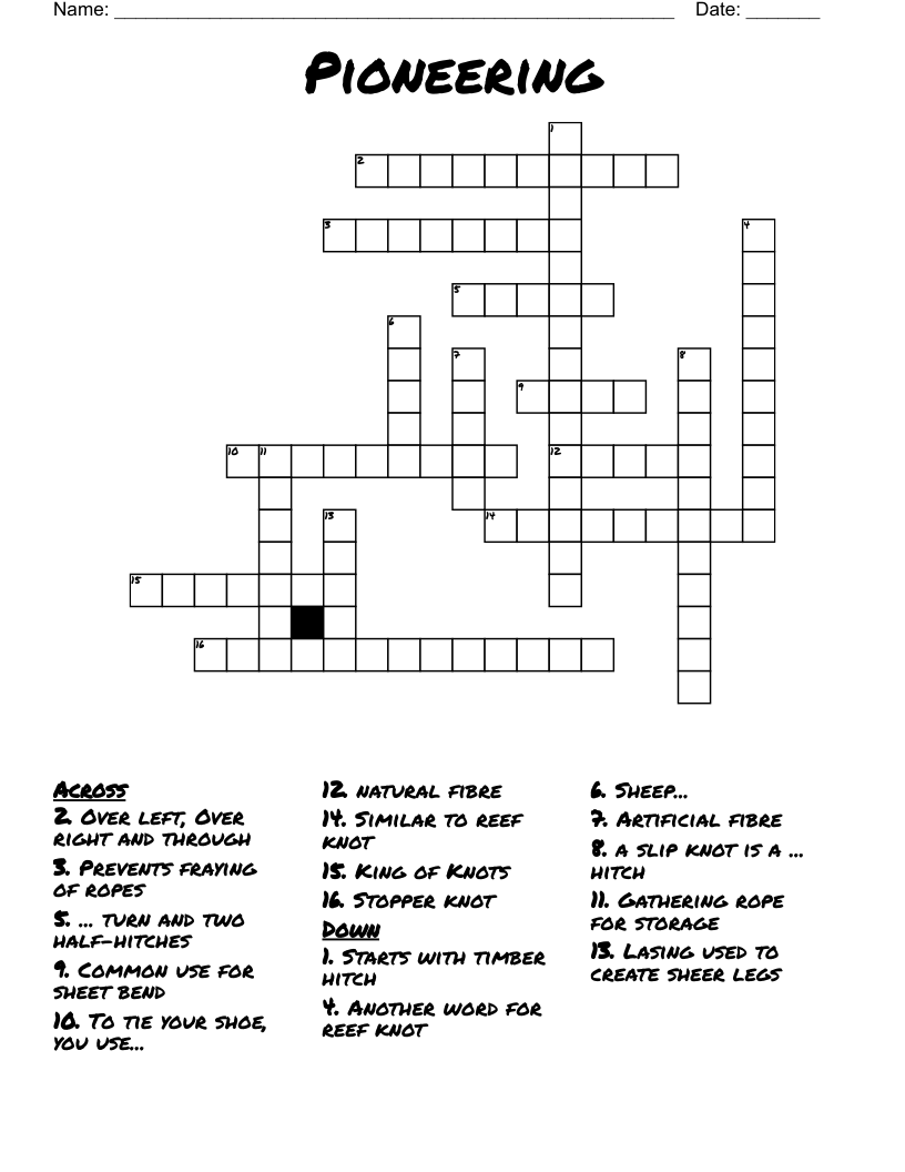 Pioneering Crossword