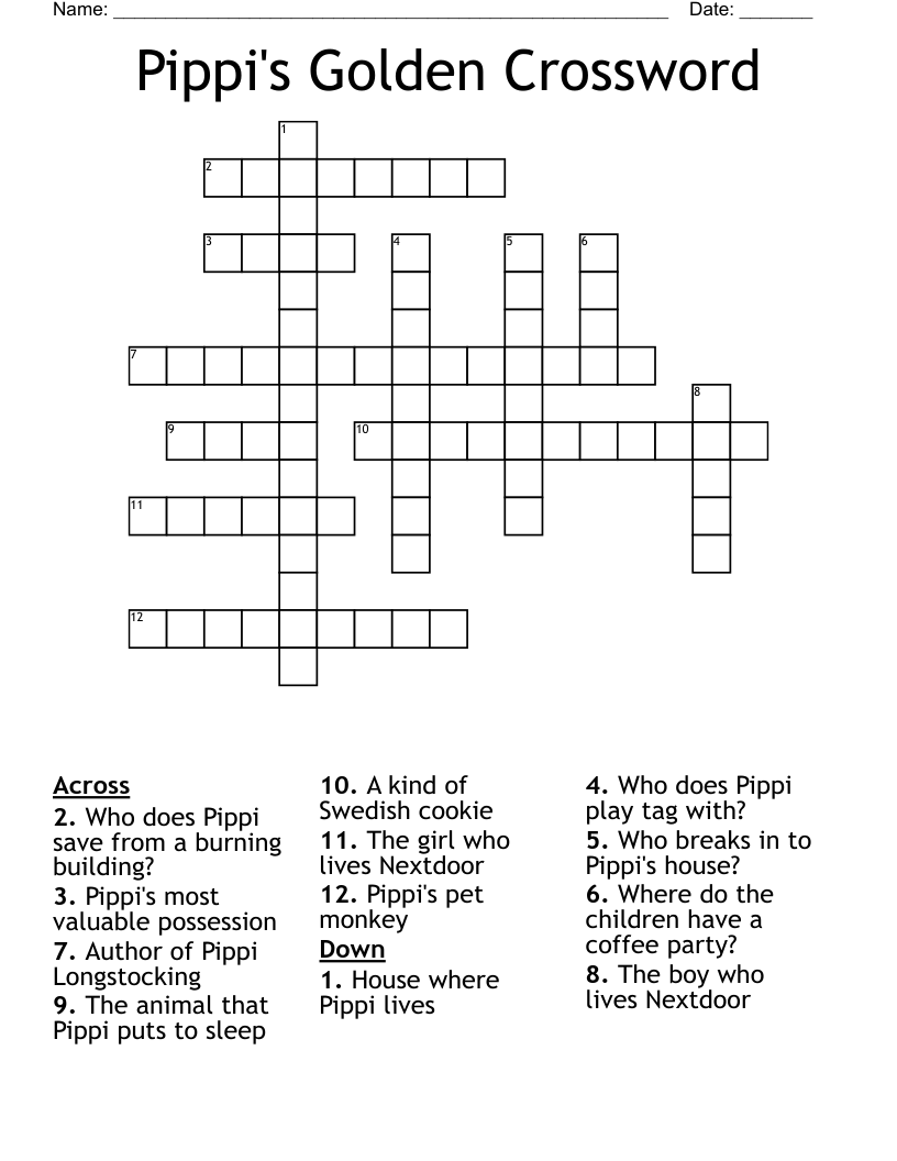 Pippi's Golden Crossword