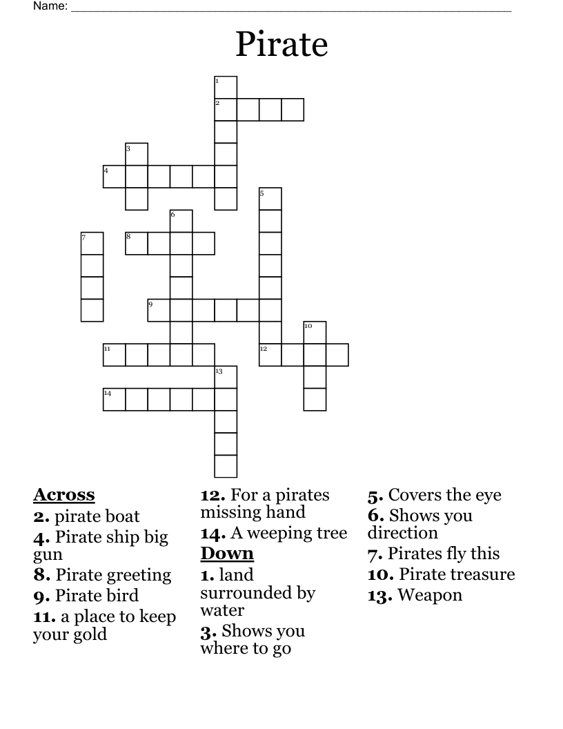 Pirate Crossword