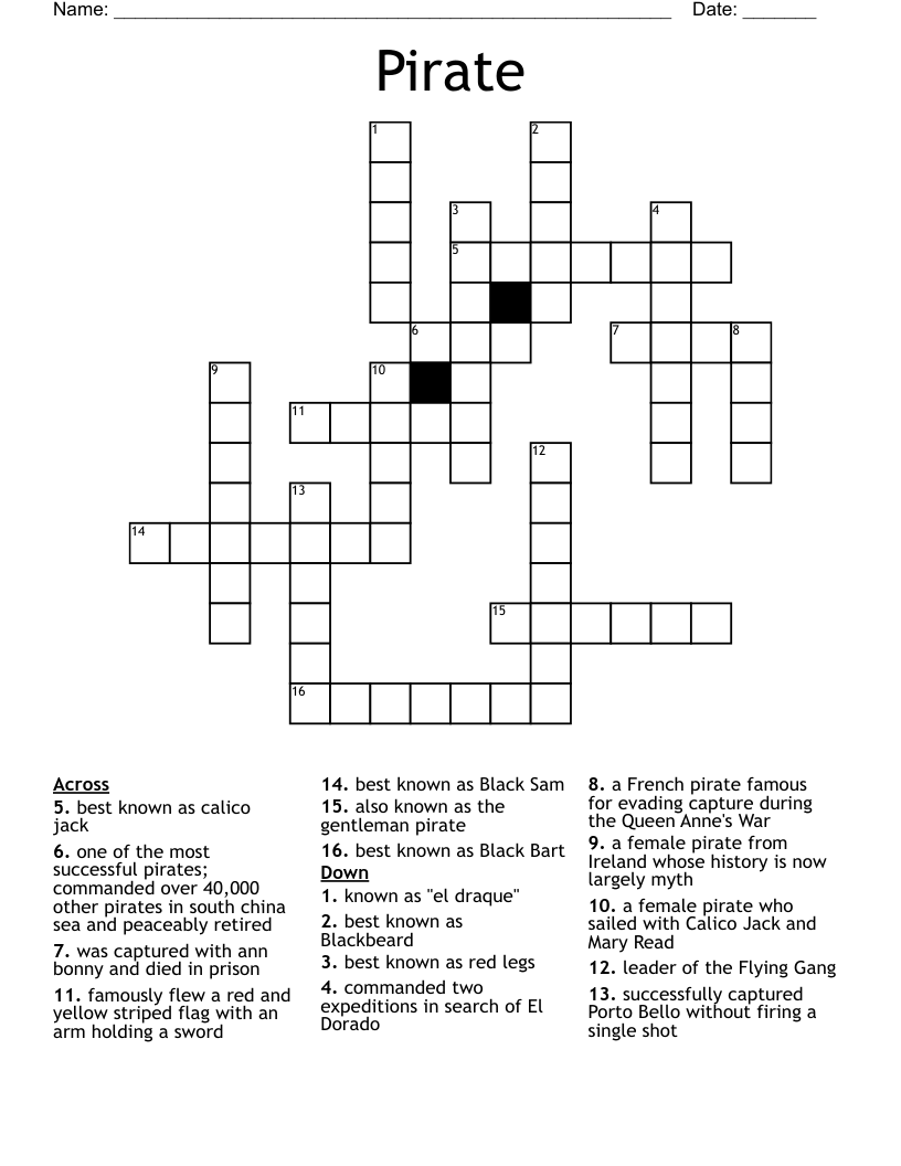 Pirate Crossword