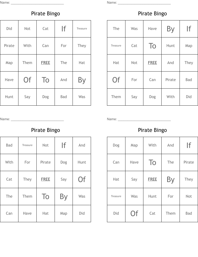 Pirate Bingo