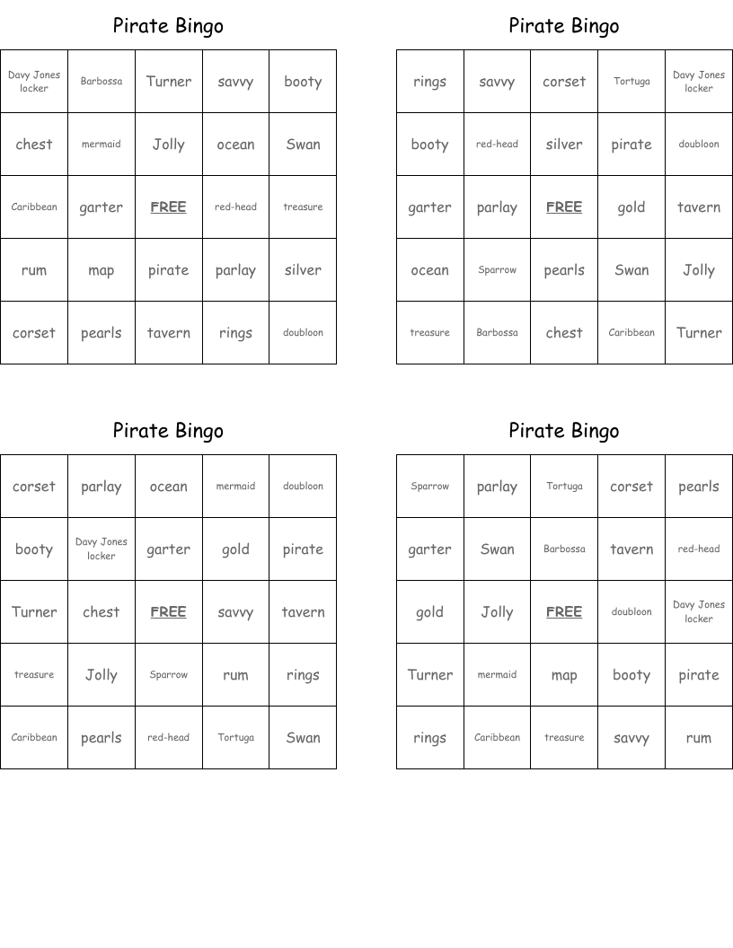 Pirate Bingo