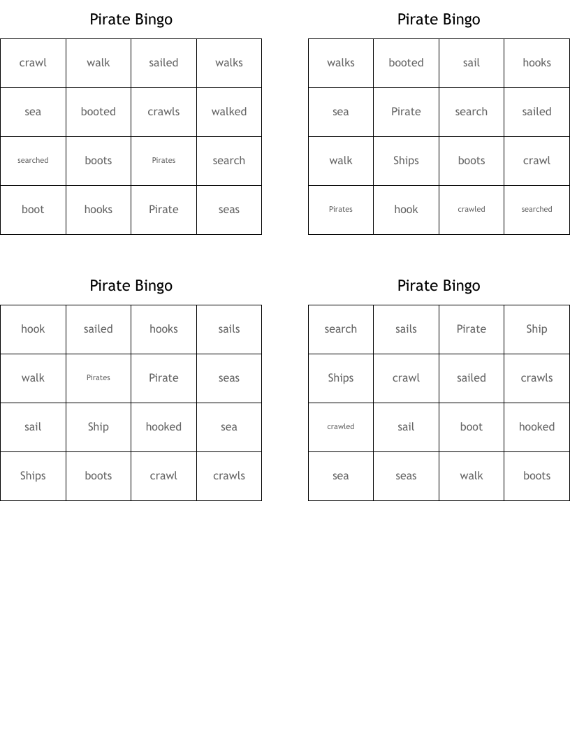 Pirate Bingo