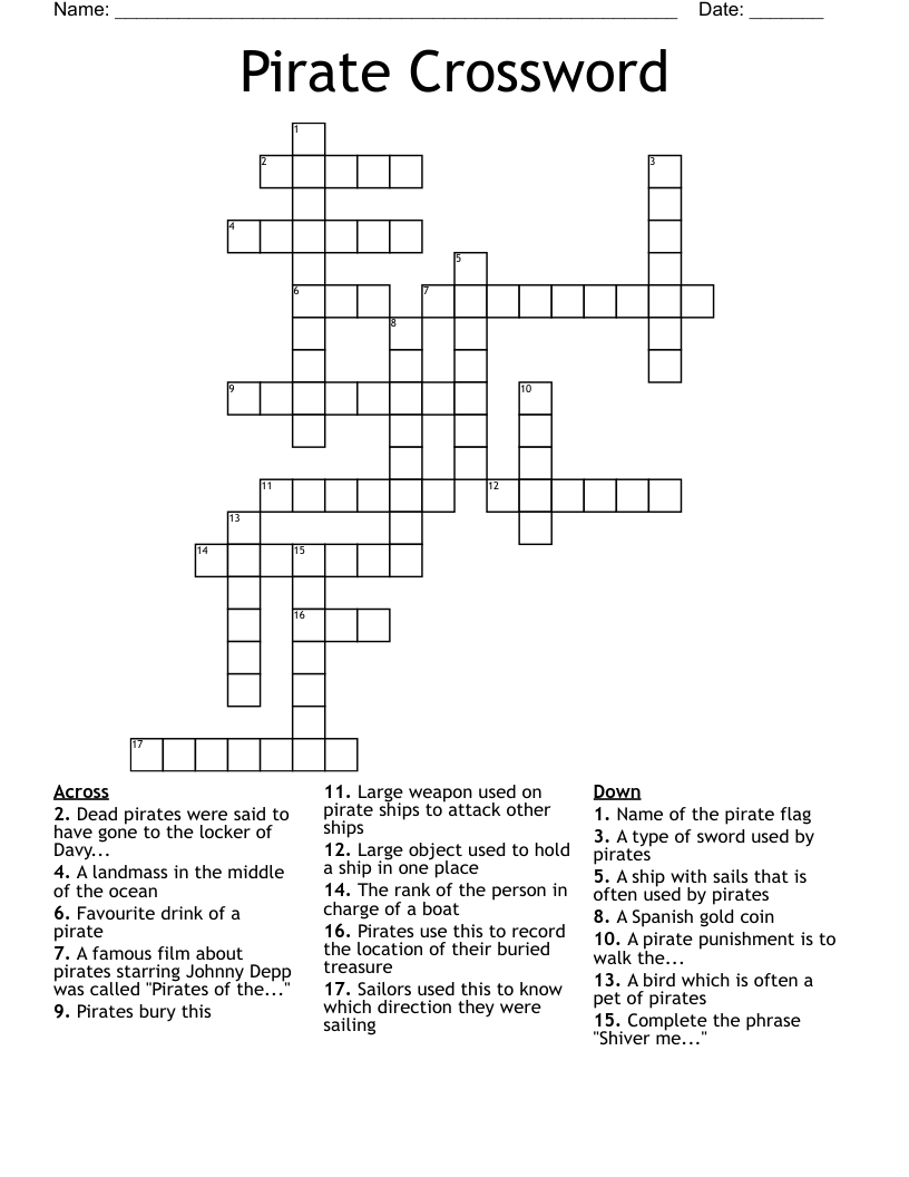 Pirate Crossword