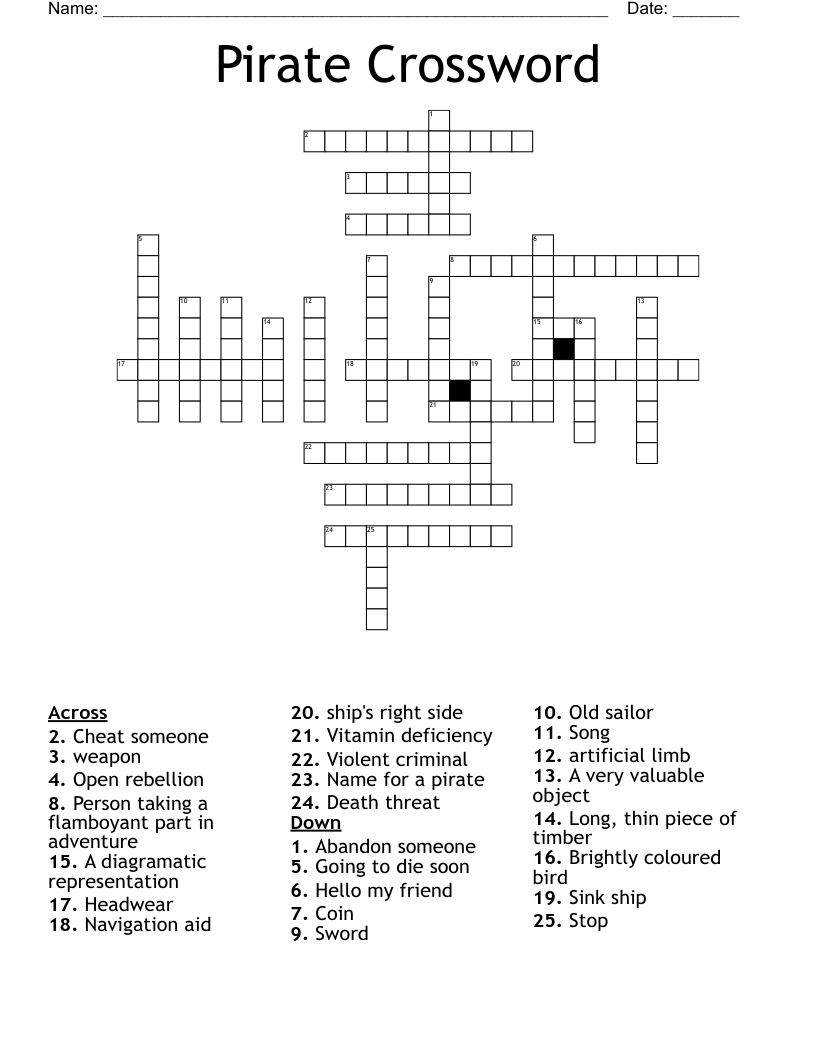 Pirate Crossword
