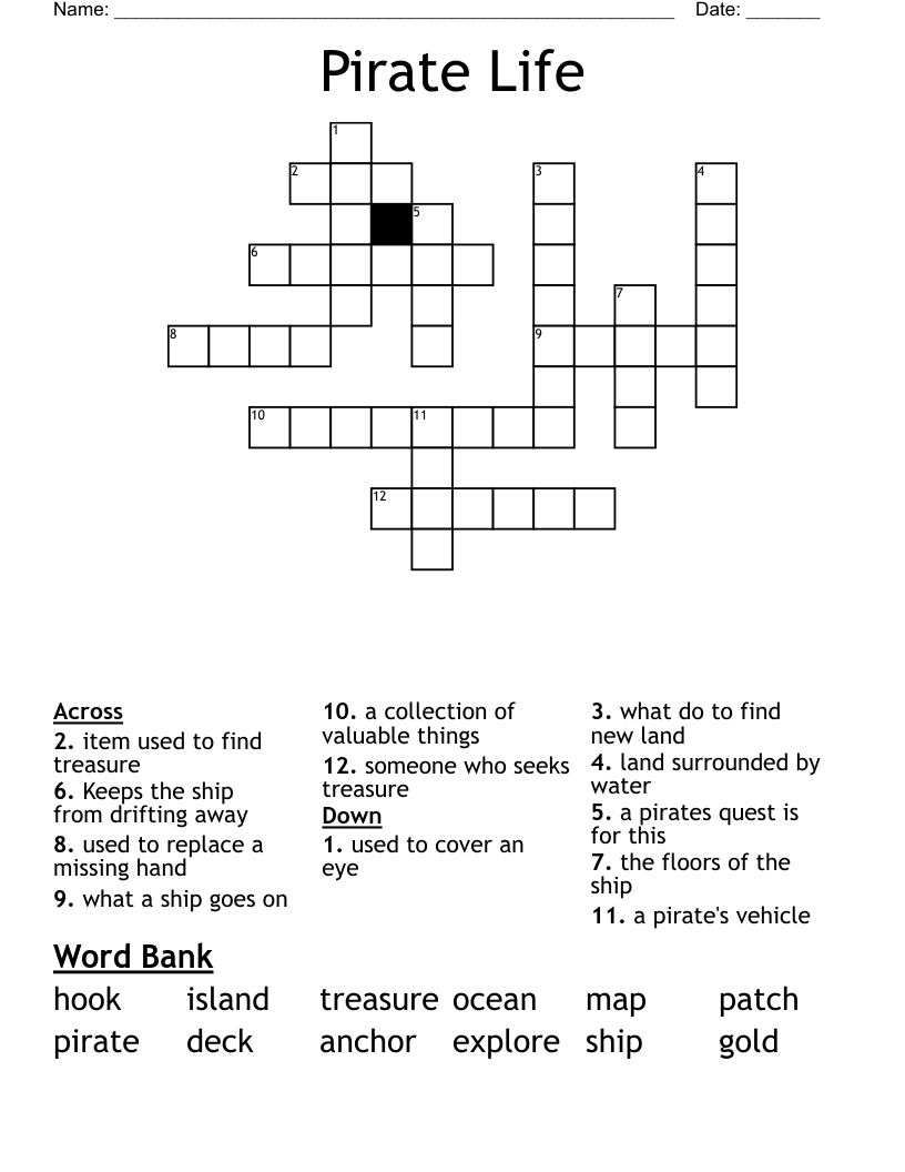 Pirate Life Crossword